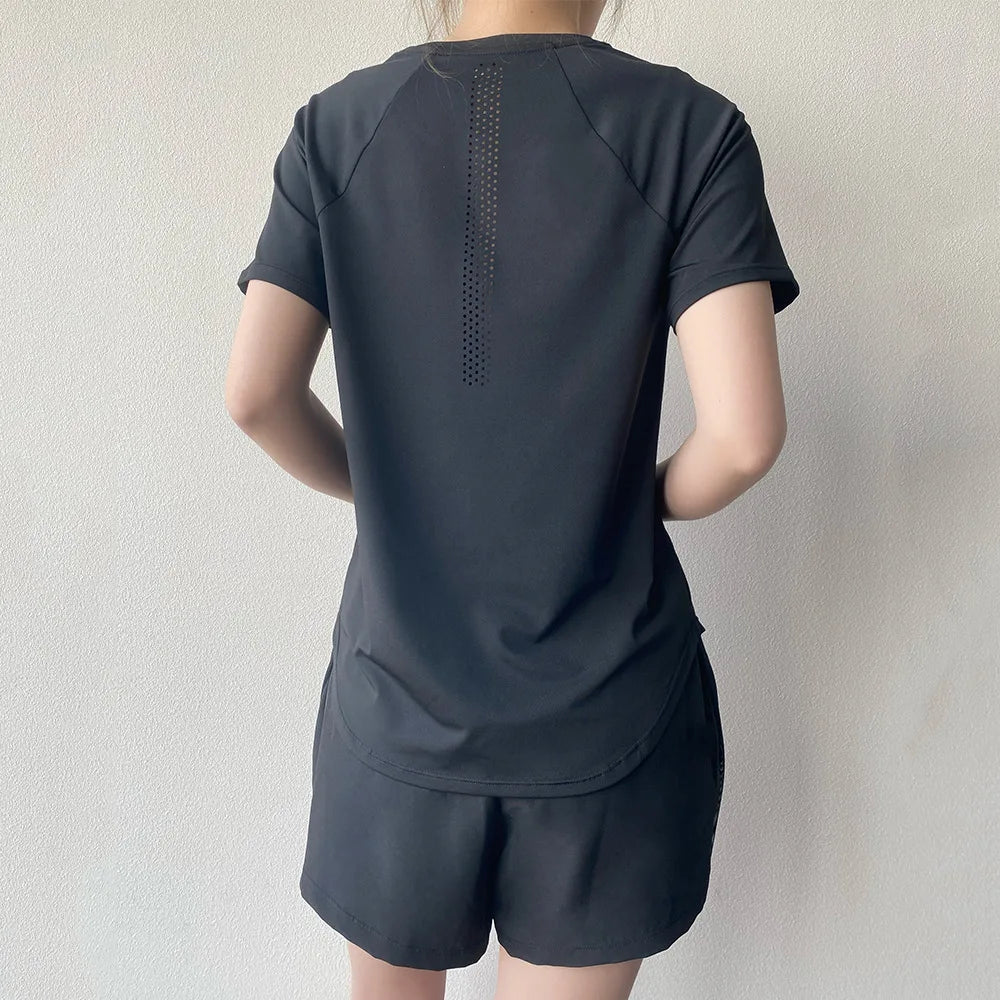 Sportswear Woman Gym 2026 Yoga Clothes Women T-Shirt Short Sleeve Quick Dry Fitness Top Breathable Running Shirt Yoga Wear