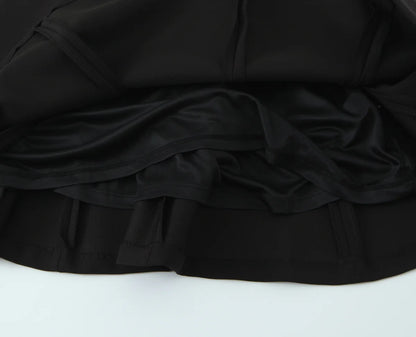 HH Women's New Fashion Mini Dress White Black V-Neck Backless Zipper Decorate Female Summer Sexy Chic Sleeveless Dresses