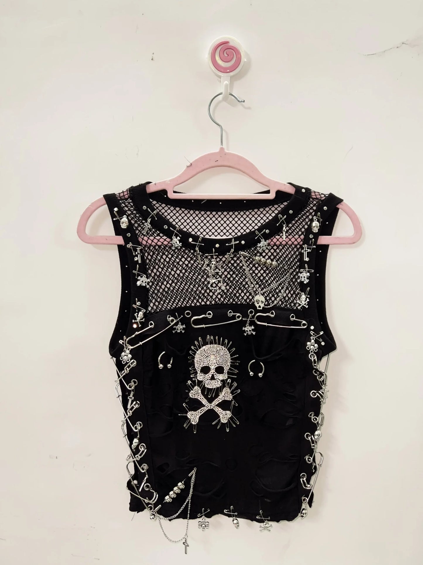 Cross Tank Tops y2k clothes y2k crop top Gothic Tank Tops Punk  Tops harajuku fashionSkull Tank Tops bustier top gothic clothes