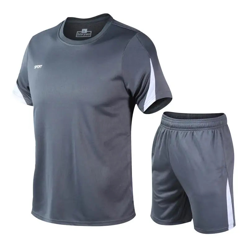 2 Piece Men's Quick Dry Gym Fitness Badminton Sports Suit Clothes Running Jogging Sportswear Workout Workout Set Sportswear
