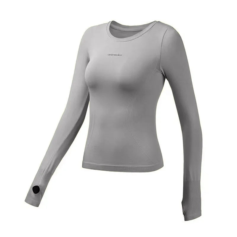 Fitness Tops Women Tight Sports Long Sleeve Yoga Clothing Running Training Clothes Gym Workout Shirt Comfortable Training Cloth