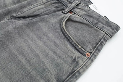 HH Female Fashion Denim Jeans Loose Solid Long Pants With Gradient All Match Streetwear Mujer Casual Baggy Chic Trousers