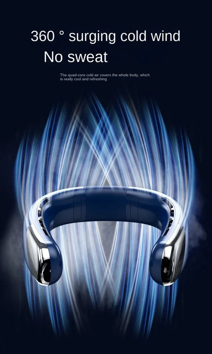 Xiaomi Portable Neck Fan Mini Bladeless Silent Neckband Fan USB Rechargeable 3 Speeds Mute Wireless Electric Cooler For Sport
