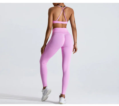 Gym Clothes Women 2 Pcs Yoga Set Breathable Sports Bra High Waist Leggings Women's Tracksuit Sportswear Fitness Suit Activewear