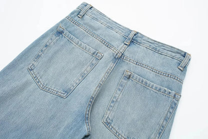 HH Jeans For Women 2023 Worn In All Seasons Denim 4 Colors Long Trousers Female Cool High Street Women's Wide Leg Pants