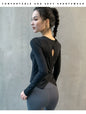 Yoga Tops for Women, Long-Sleeved Fitness Clothes, Sportswear, Running Training Clothes, Breathable Quick-Drying Clothes, Pilates High-End Sportswear