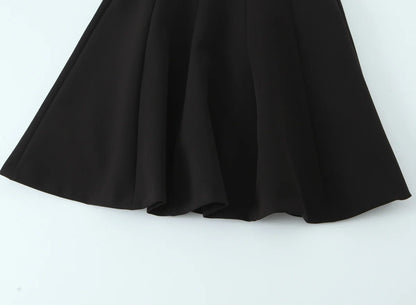 HH Women's New Fashion Mini Dress White Black V-Neck Backless Zipper Decorate Female Summer Sexy Chic Sleeveless Dresses