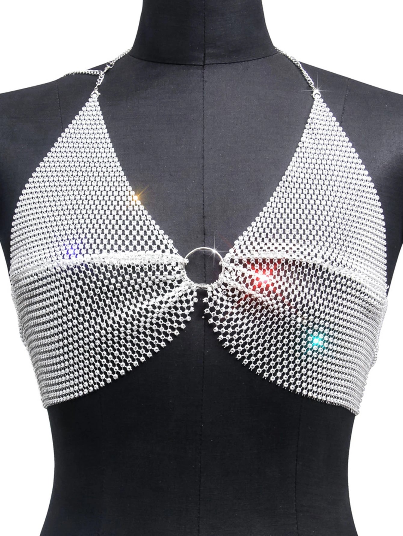 Sexy black White Summer crop top women festival Beach club outfits Party tank top t shirt woman Halter Rhinestones tops topy Hot