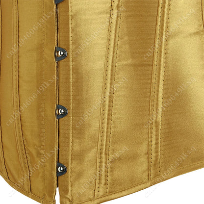 Corset Tops for Women Overbust Bustier Satin Sexy Lace up Corset Orange