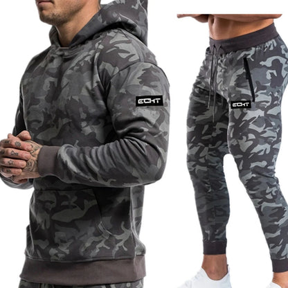 Gym Skinny Jogger Set of clothes Men Running Sweatpants Fitness Bodybuilding Sports Pants Zip pocket Male Cotton Jogging Trouser