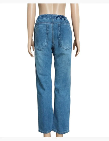 2024 Harem Pants Vintage Mid Waist Jeans Women Boyfriend Ripped Jeans summer Casual Mom Jeans Cowboy Denim Pants Ladies Jeans