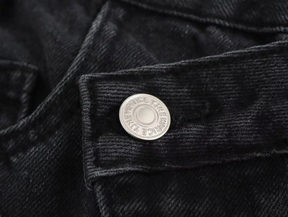 2025 Fashion Women Slanted Placket Blue Jeans Female Wide Leg Pants Long Pants High Street Ripped Jeans Versatile Retro