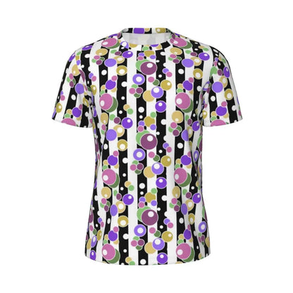 Gym T Shirt For Mens Retro Dots And Stripes T Shirts Fashion Blue Line Design Summer Tees O Neck Basic Graphic Clothes Plus Size