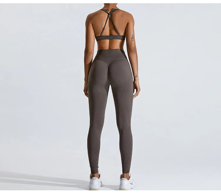 Gym Clothes Women 2 Pcs Yoga Set Breathable Sports Bra High Waist Leggings Women's Tracksuit Sportswear Fitness Suit Activewear