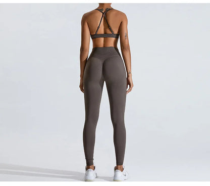 Gym Clothes Women 2 Pcs Yoga Set Breathable Sports Bra High Waist Leggings Women's Tracksuit Sportswear Fitness Suit Activewear