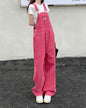 jeans womens 2025 Summer Style loose Girls Pink wide leg trousers jumpsuit korean casual denim overalls womens