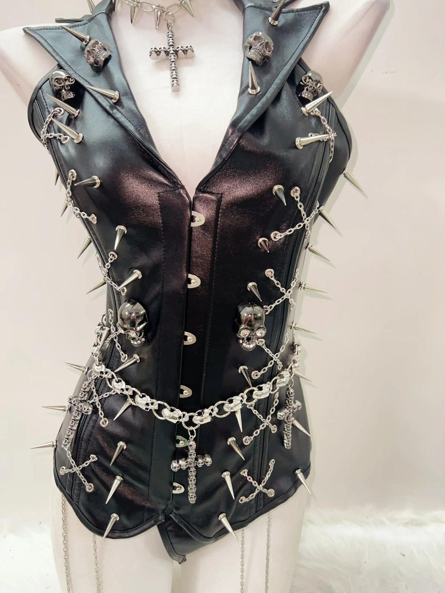 Skull Tank Tops Rivets  tops Cross Tank Tops y2k clothes y2k crop top Gothic Tank Tops Punk Tank Tops sexy top harajuku fashion