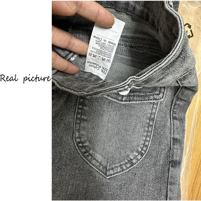 Vintage High Street Low-Waisted Jeans Women 2025 New All-Match Wide Leg Y2K Denim Trousers Female Sexy Slim Fit Flares Pants