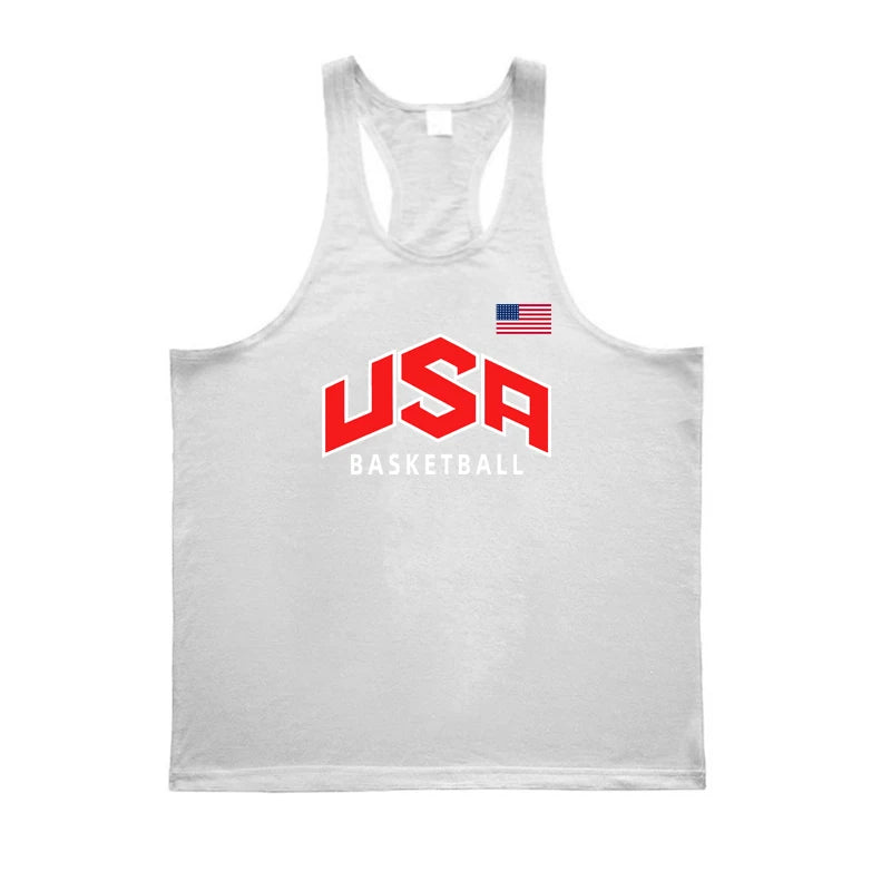 Mens Basketball Training Clothing Bodybuilding Workout Tank Tops Cotton Breathable Sport T-shirt Gym Fitness Running Singlets