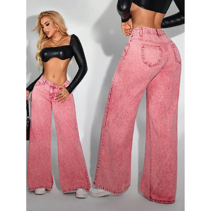 Fashionable Loose Women's Jeans High Waist Straight Leg Summer New Style Trendy All-Match Long Pants Cross-Border Clothing
