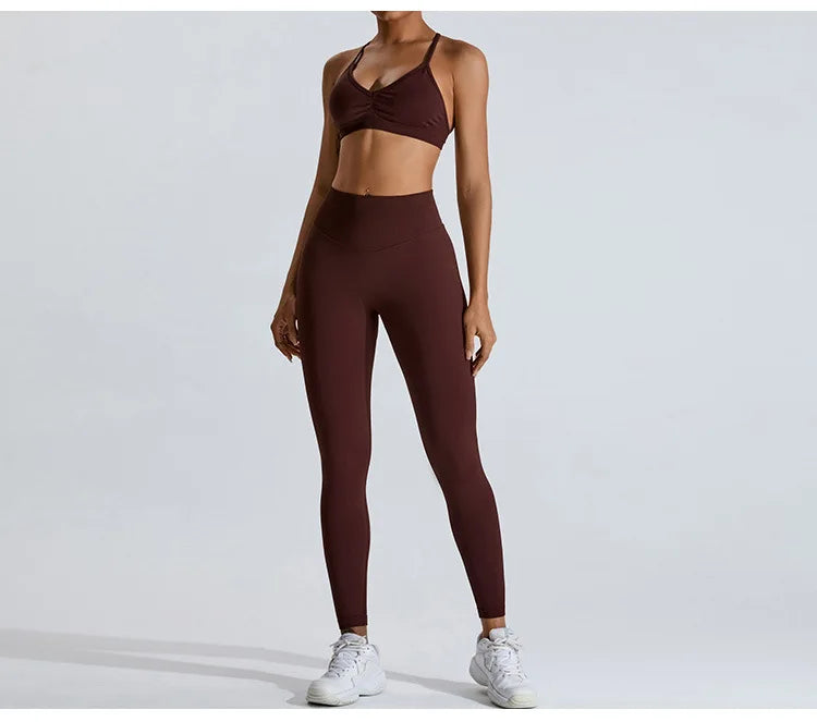 Gym Clothes Women 2 Pcs Yoga Set Breathable Sports Bra High Waist Leggings Women's Tracksuit Sportswear Fitness Suit Activewear