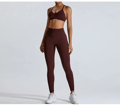 Gym Clothes Women 2 Pcs Yoga Set Breathable Sports Bra High Waist Leggings Women's Tracksuit Sportswear Fitness Suit Activewear