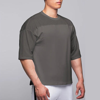 2023 Summer Gym T-Shirts fitness Oversized Breathable Men T Shirt High Quality Bodybuilding Men Clothes Top Tee