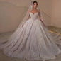 Customized Wedding Dresses Sequins Pearls Bridal Ball Gowns Strapless Sleeveless Princess Bride Dress  Vestido De Noiva