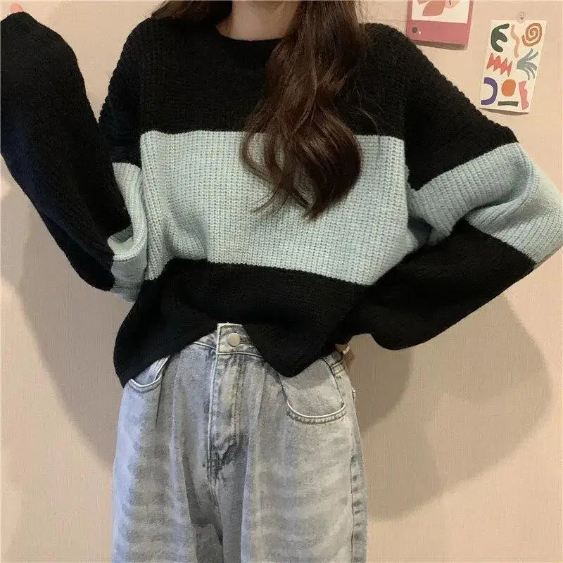 Tops Sweaters For Women With Headings Ladies Sweater Pullover Cropped Autumn 2025 Trend Cute Kawaii Black Knitted High Quality