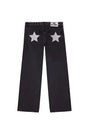Gothic Womens ONE DILEMMA Jeans Y2K Clothes Hip Hop Five Pointed Star Sequin Rivet Fashion Casual Baggy Jeans Straight Trousers