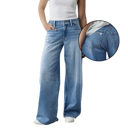 High Waist Straight Leg Jeans for Women New Style Cross-Border High Waist Slim Fit Long Jeans Trendy Women's Denim Pants