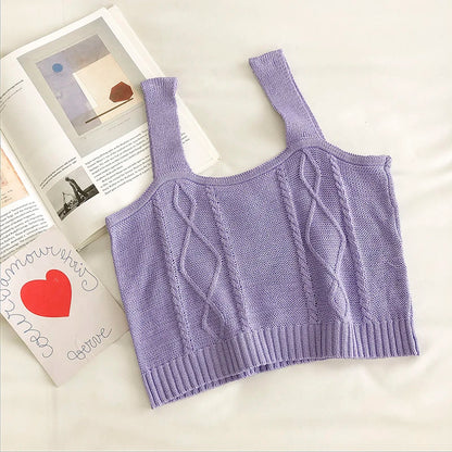 HELIAR Women Flower Embroidery Knitted Crop Tops Women Casual Tube Tops Casual Ribbed Cute Tops Crop Tops Women 2024 Summer