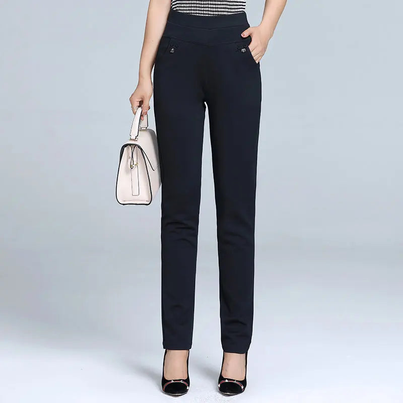 Women Pants 2023 Spring Fall  Straight Pants Slim Casual Female Stretch Trousers black fashion Jeans office Trousers  joggers