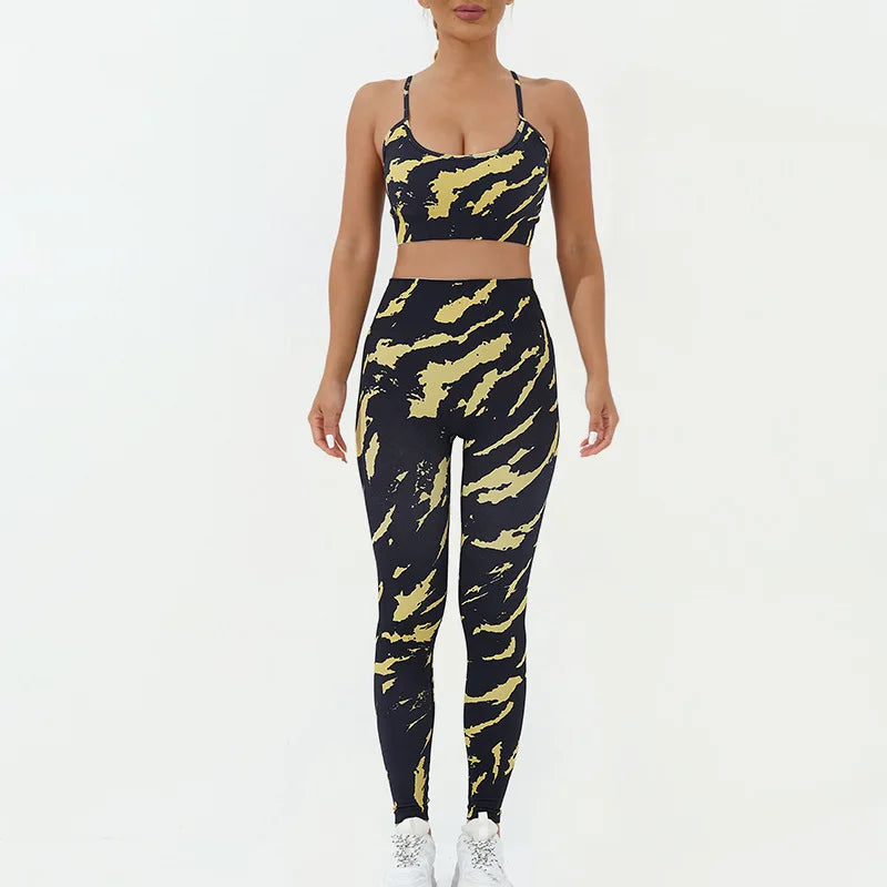 Women's Fitness Clothing Gym Sport Outfit for Woman Sweatsuit Lady Sets Womens Clothes Gym Women 2 Piece Set Outfit Sports Bra