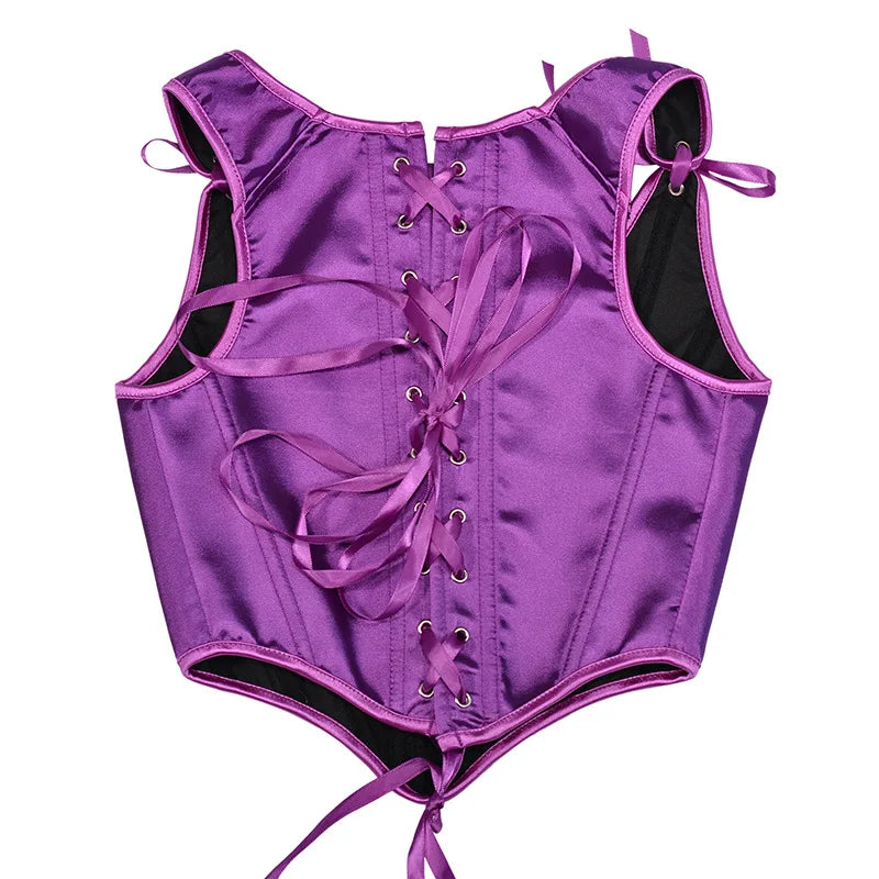 Corset Tops for Women Renaissance Boned Overbust Bustier Corset Top