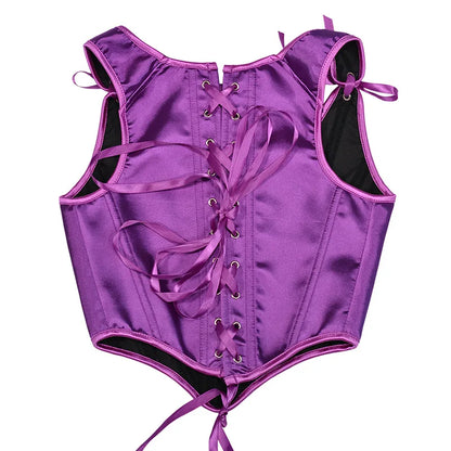 Corset Tops for Women Renaissance Boned Overbust Bustier Corset Top