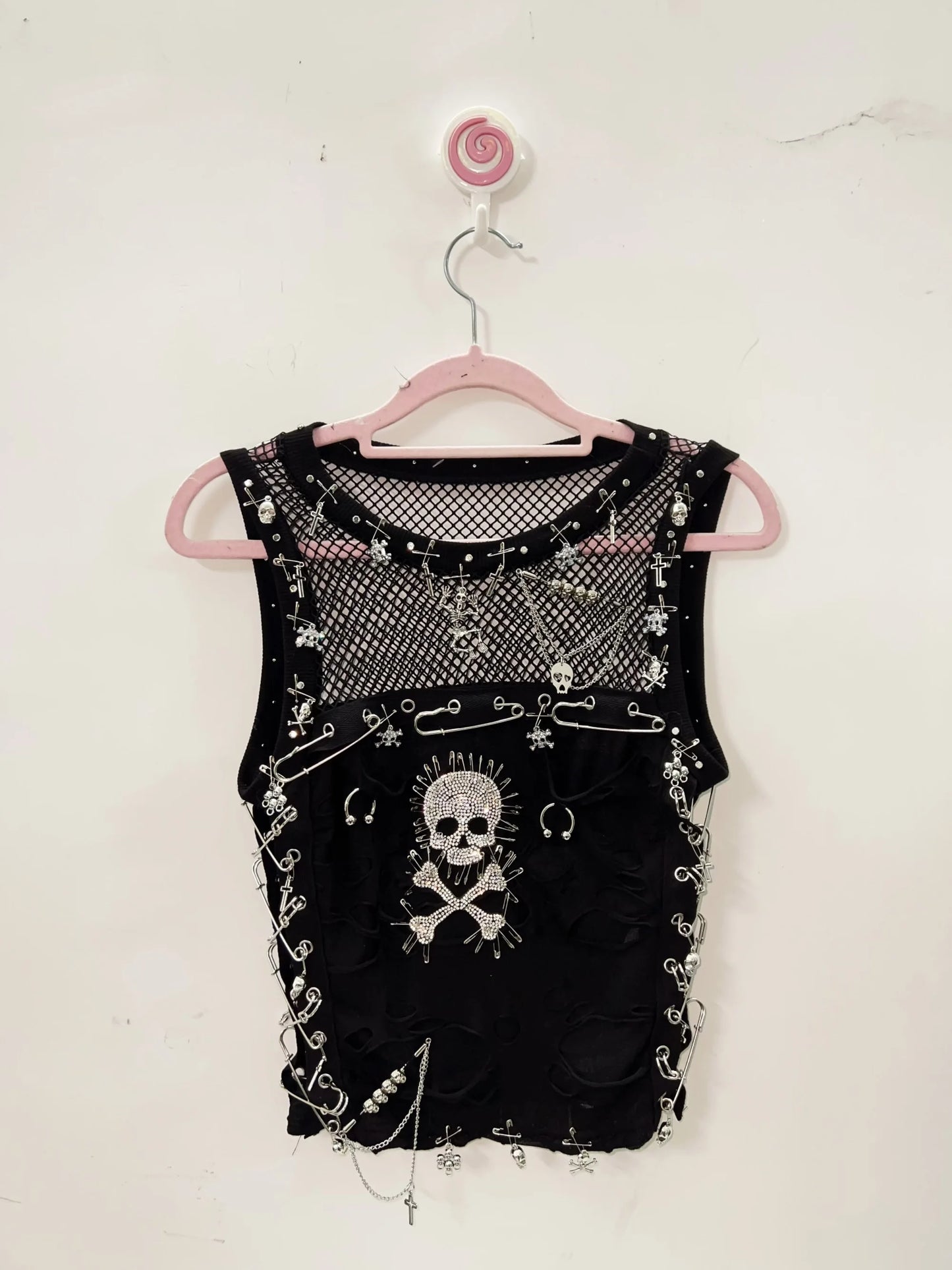 Cross Tank Tops y2k clothes y2k crop top Gothic Tank Tops Punk  Tops harajuku fashionSkull Tank Tops bustier top gothic clothes