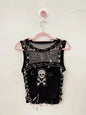 Cross Tank Tops y2k clothes y2k crop top Gothic Tank Tops Punk  Tops harajuku fashionSkull Tank Tops bustier top gothic clothes