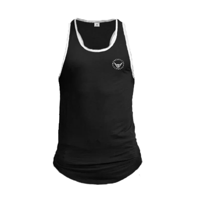Gym Bodybuilding Sports T-shirt Workout Muscle Vest Fitness Cotton Breathable Sleeveless T-shirt Men Training Tank Tops