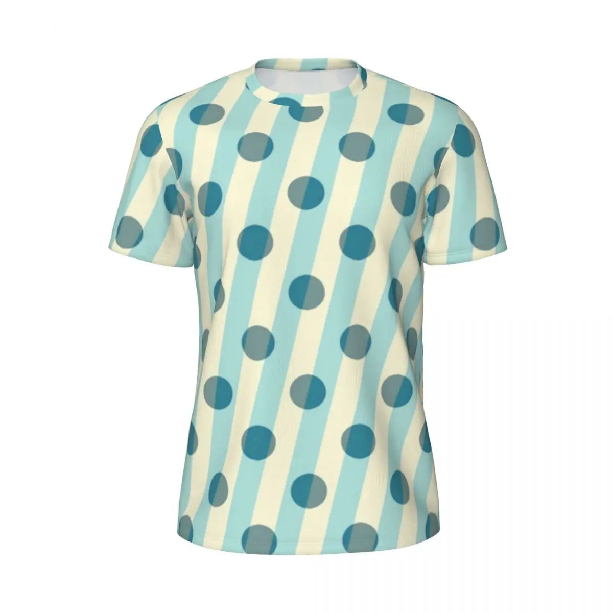 Gym T Shirt For Mens Retro Dots And Stripes T Shirts Fashion Blue Line Design Summer Tees O Neck Basic Graphic Clothes Plus Size