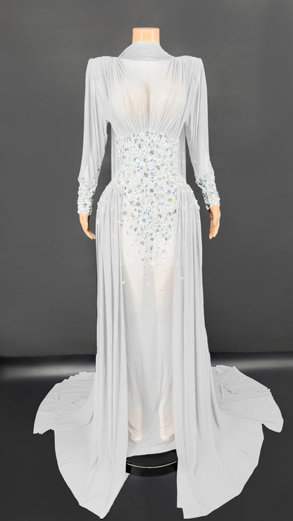 ZD Customized Prom Dresses 2025 One Shoulder Evening Dress Mother Gowns Long Sleeves Beads Crap Pleated Wedding Party Dresses