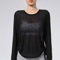 Thin Sunscreen Clothes Yoga Loose Top Drawstring Long Sleeve T-shirt Women's Gym Outdoor Exercise Clothing