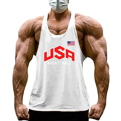 Mens Basketball Training Clothing Bodybuilding Workout Tank Tops Cotton Breathable Sport T-shirt Gym Fitness Running Singlets