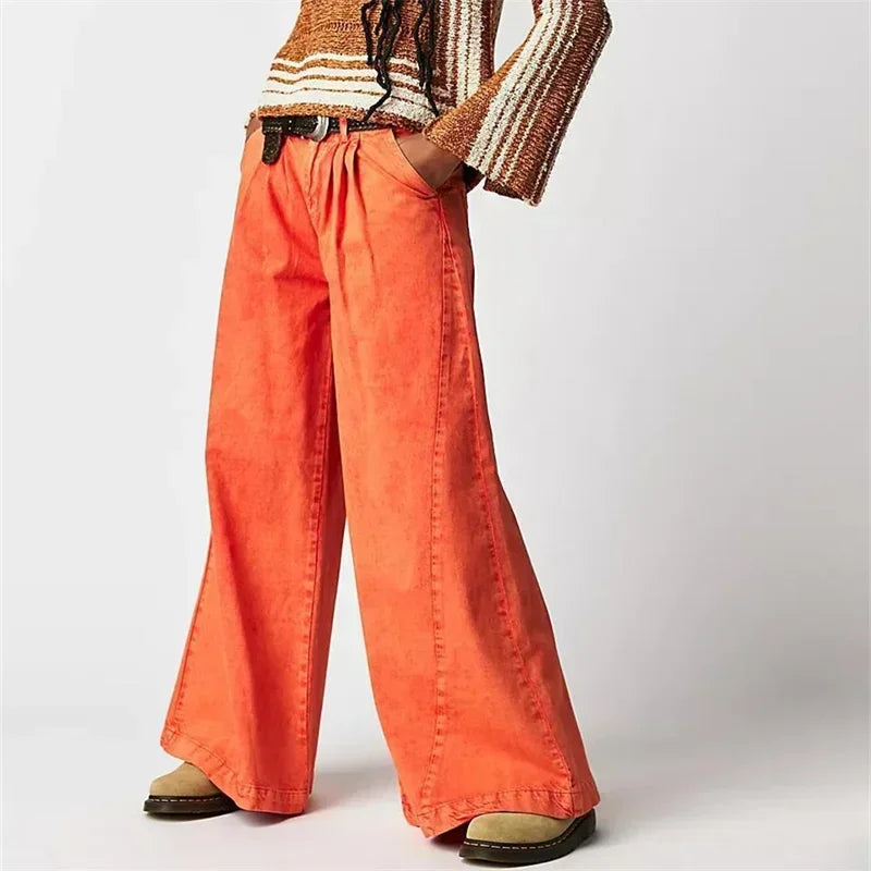 Fashion Vintage High Waist Wide Leg Jeans Women Loose Denim Pants Female Daily Commuter Casual Flared Trousers Trend Streetwear
