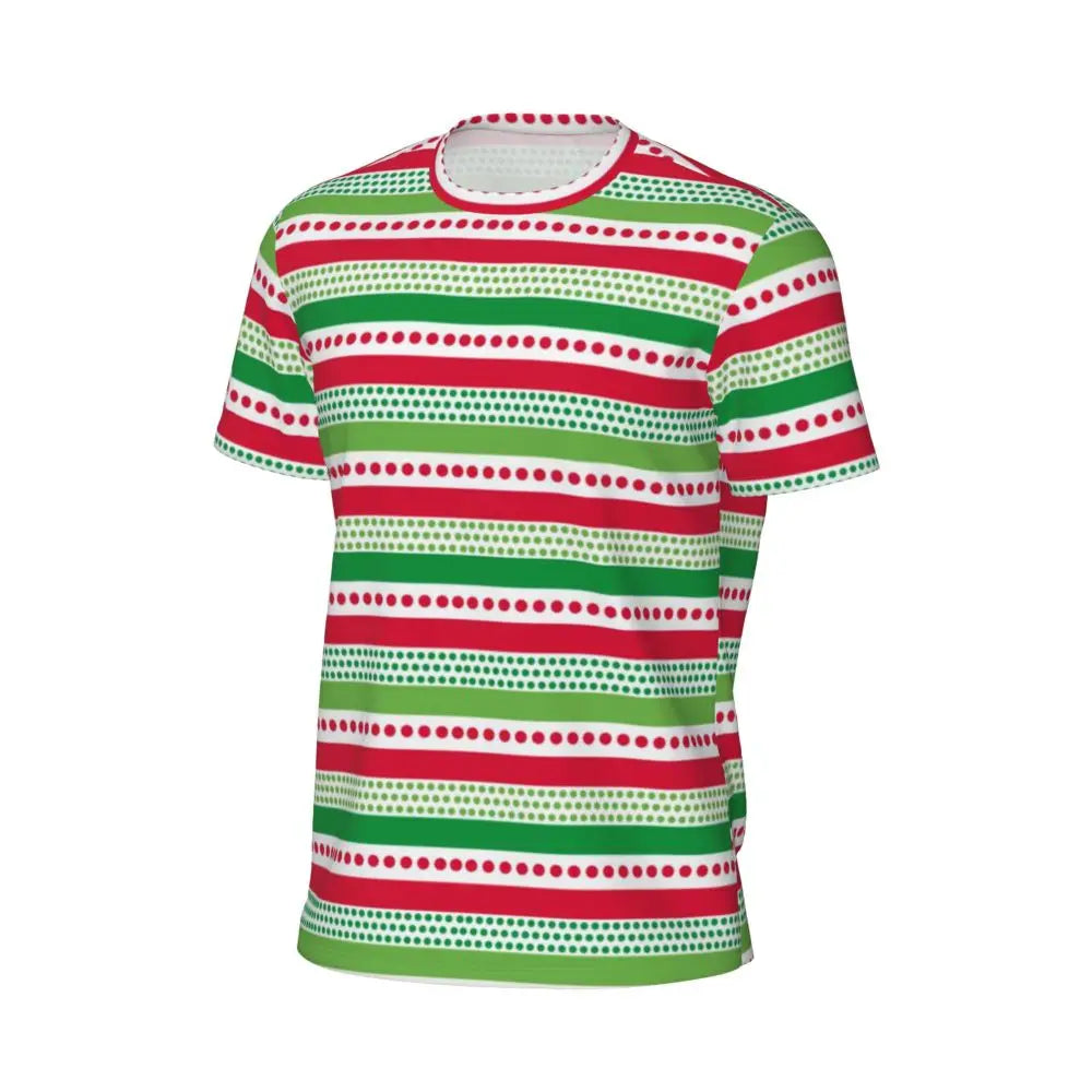 Gym T Shirt For Mens Retro Dots And Stripes T Shirts Fashion Blue Line Design Summer Tees O Neck Basic Graphic Clothes Plus Size