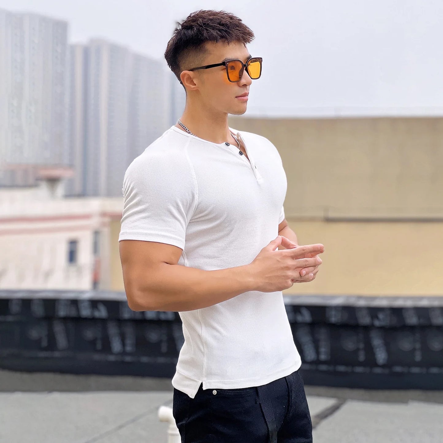 Gym Men's Summer Sports Quick Dry Tight Muscle Short Sleeve T-shirt Fitness Training Casual Tops Slim Man Bodybuilding Clothing
