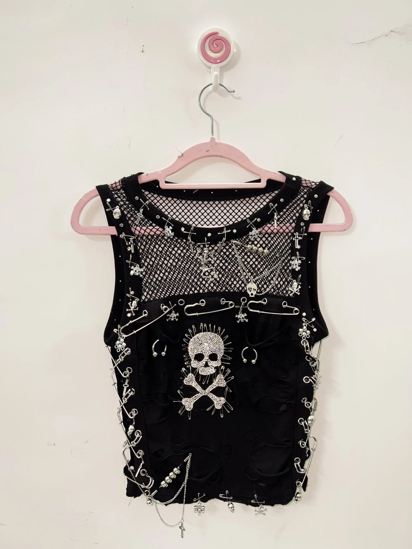 Cross Tank Tops y2k clothes y2k crop top Gothic Tank Tops Punk  Tops harajuku fashionSkull Tank Tops bustier top gothic clothes