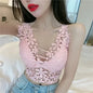 Camis for Women Woman Vest Tank Tops Sexy Strap V-neck Sleeveless Lace Crop Top Backless Loose Female Short Tee Dropshipping