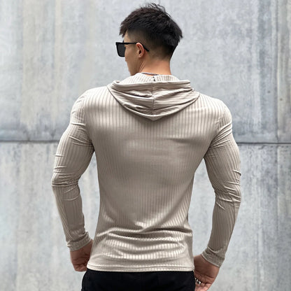 Gym Fitness T-shirt Men Casual Long Sleeve Skinny Shirt Male Bodybuilding Tees Tops Running Sports Quick Dry Training Clothing
