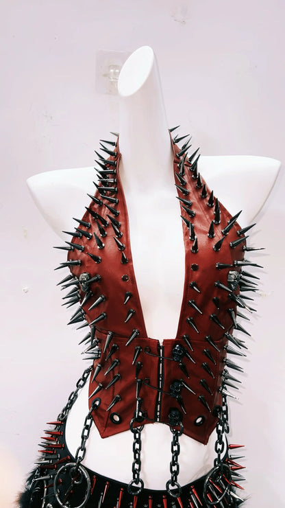 Gothic Tank Tops Punk Tank Tops halter topy2k clothes y2k crop top gothic clothes y2k top rivetTank Tops Skull top vintage tops